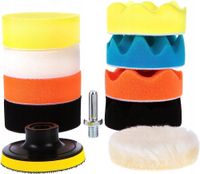 ZESTAW GĄBEK POLERSKICH PADY NA WIERTARKE 80mm 12 SZTUK DO POLEROWANIA