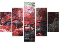 OBRAZ SECRET GARDEN MOST OGRÓD JAPONIA KOLORY