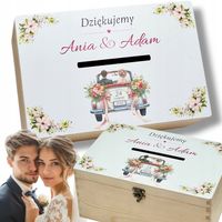PUDEŁKO na KOPERTY ŚLUBNE SKRZYNKA Wesele ŚLUB Drewniana PERSONALIZACJA