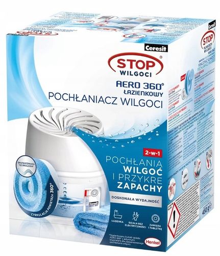 CERESIT STOP WILGOCI POCHŁANIACZ WILGOCI ŁAZIENKOWY BIAŁY AERO360° TABLETKI na Arena.pl