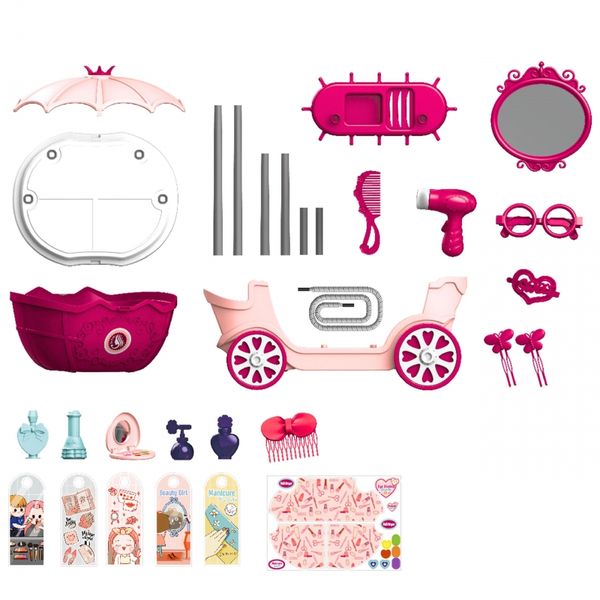 WOOPIE Salon Piękności Urody Toaletka na Kółkach Wózek Wlizka 31 akc. 4w1 zdjęcie 17