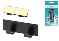 Wieszak wieszaczek samoprzylepny NIKO BLACK "2" na ręczniki 2 haczyki stal malowana proszkowo czarny