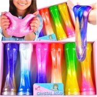 SLIME GLUT MASA PLASTYCZNA 6x TĘCZOWA KLEPSYDRA ZESTAW DLA DZIECI PREZENT