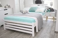 Łóżko drewniane BRITA 120x200 BIAŁE + stelaż sypialnia producent