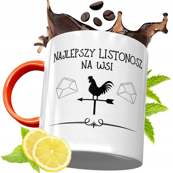 Kubek Pomarańczowy Dla Listonosza Prezent Z Nadrukiem Ze Zdjęciem zdjęcie 1