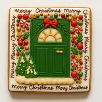 CIASTKO LUKROWANE ŚWIĄTECZNE DRZWI KWADR NO4 ROZ.XL RĘCZNIE ROBIONE