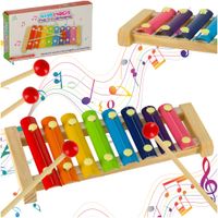 Cymbałki Drewniane Kolorowe Edukacyjne Szkolne Instrument dla Dzieci 8 Barw