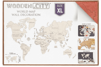 Mapa świata XL, kolor coral