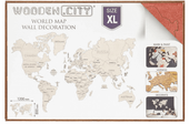 Mapa świata XL, kolor coral