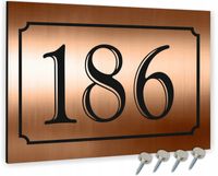 NUMER NA BUDYNEK dom Tabliczka MIEDŹ ALUMINIUM 3D