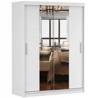 Szafa przesuwna VISTA 01 150x61 BIAŁY/BIAŁY+LUSTRO półki PRODUCENT