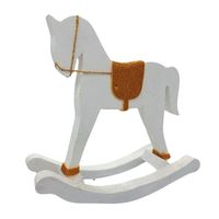 Drewniany Koń na Biegunach - Stylowa Dekoracja Ręcznie Robiona i Malowana