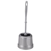 Szczotka WC z pojemnikiem GIANA plastikowa komplet 39 cm tworzywo srebrna