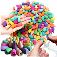 KADZIDŁA STOŻKOWE DO KOMINKA ZESTAW 100 SZTUK WKŁADY ZAPACHOWE KOLOROWE