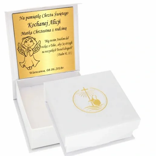 Łańcuszek Złoty 333 Krzyżyk Chrzest Komunia Grawer zdjęcie 10