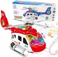 DUŻY HELIKOPTER NA BATERIE ŚWIATŁO DŹWIĘK KOLOROWY 32CM