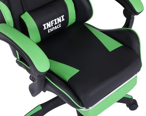 Fotel Gamingowy z podnóżkiem INFINI ESPACE Green na Arena.pl