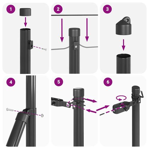 Słupek ogrodzeniowy. 52 pcs Szary 3.2 x 3.2 x 100 cm Stal na Arena.pl