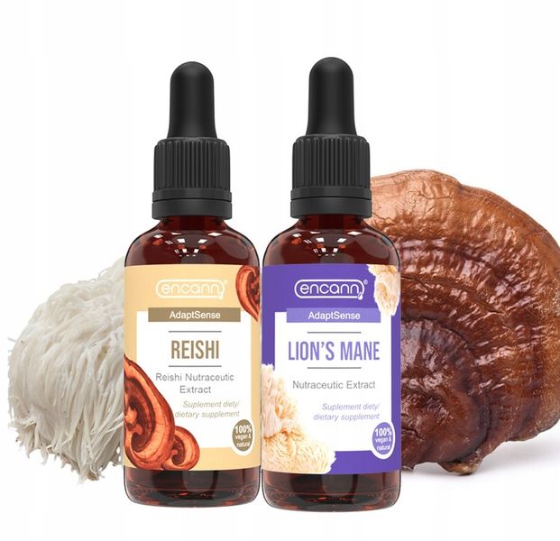 Encann Lion's Mane (Soplówka Jeżowata) + Reishi w płynie ekstrakt 2x 50 ml zdjęcie 1