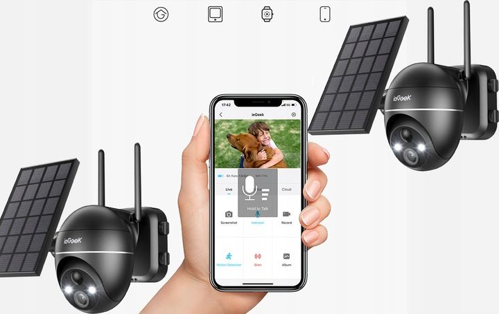 Kamera Solarna Zewnętrzna Obrotowa IP WiFi UHD 5MPx 1944P 4x Zoom 32GB zdjęcie 4