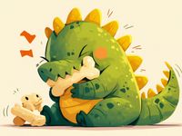 Plakat 80x60cm Uroczy Dinozaur