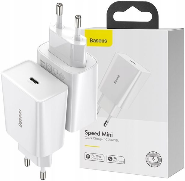 BASEUS SZYBKA ŁADOWARKA USB-C 20W DO IPHONE 12 13 14 15 PRO MAX zdjęcie 1