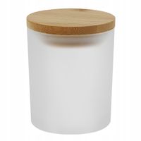 Słoik do świec satynowy 200 ml z bambusową pokrywką - 90 sztuk