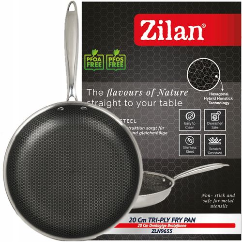 PATELNIA POWŁOKA NON STICK - STRUKTURA PLASTRA MIODU HEXAGONAL HYBRID 20CM na Arena.pl