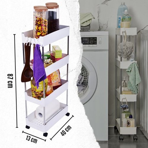 PÓŁKA ŁAZIENKOWA KUCHENNA SZAFKA NA KÓŁKACH REGAŁ 4 POZIOMOWY Z na Arena.pl