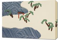 Obraz 70x50cm Ocean Waves, Sekka Japoński Vintage do Salonu