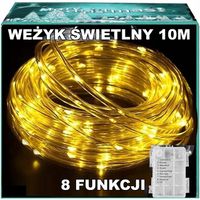 10M WĘŻYK ŚWIETLNY WĄŻ WODOODPORNY LAMPKI CHOINKOWE ZEWNĘTRZNY NA baterię
