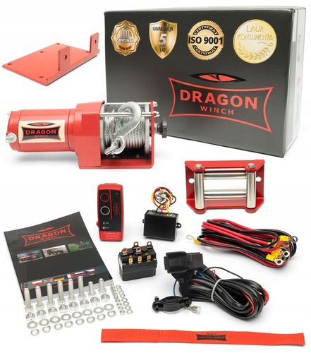 1,1T WYCIĄGARKA DRAGON 12V ELEKTRYCZNA WCIĄGARKA linowa pługa quada +pilot na Arena.pl
