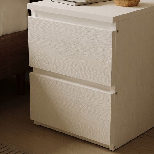 Szafka nocna stolik do sypialni salonu 2 szuflady loft biały nowoczesny na Arena.pl