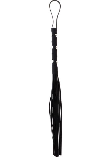 Short Studded Flogger Whip Black zdjęcie 2