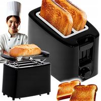 TOSTER 900W CZARNY OPIEKACZ 6 STOPNI REGULACJI Z RUSZTEM TACKĄ NA