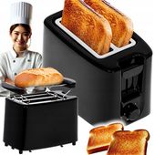 TOSTER 900W CZARNY OPIEKACZ 6 STOPNI REGULACJI Z RUSZTEM TACKĄ NA
