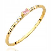 ZŁOTY PIERŚCIONEK 585 OBRĄCZKA z CYRKONIAMI r.14