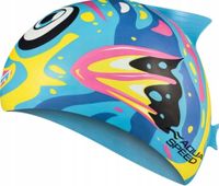 Silikonowy czepek pływacki dla dzieci kolorowy na basen Fish Aqua Speed