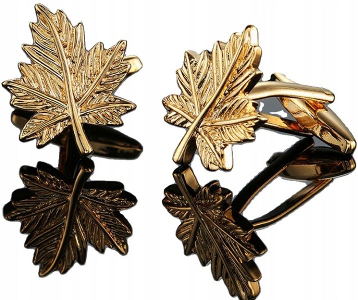 Spinki do mankietów wzór LIŚĆ KLONU zdjęcie 1