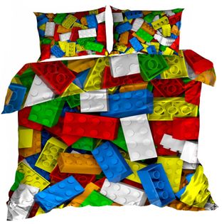 Pościel 3D bawełna satyna 200x220cm KLOCKI LEGO