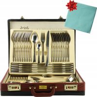 ZESTAW sztućców w walizce 72 el. KOMPLET sztućce walizka dla 12 osób połysk