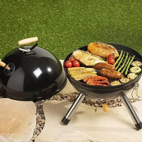 GRILL KOPUŁOWY OGRODOWY ZAMYKANY GRIL Z POKRYWKĄ WĘGLOWY BRYKIET OKRĄGŁY na Arena.pl