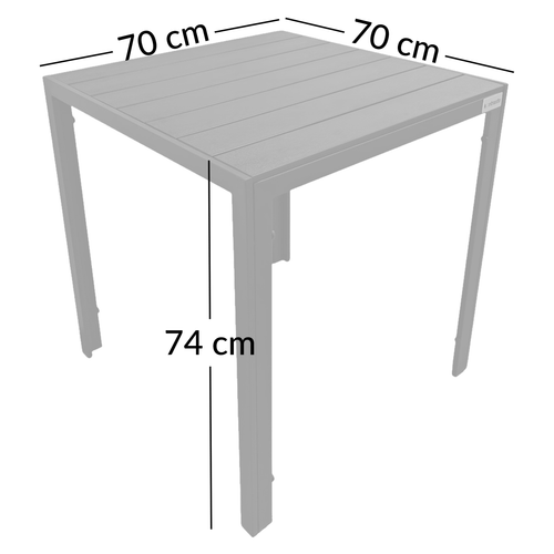 Stół ogrodowy ALLEN-ST 70x70 polywood czarny kwadratowy balkon taras na Arena.pl