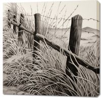 Obraz 90x90cm Szumy i Szepty Wiejskiego Płotu