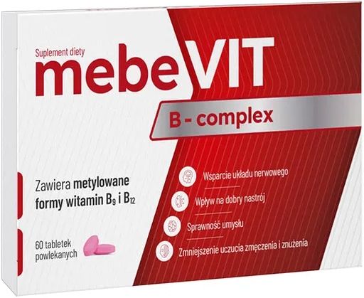 MEBEVIT B-COMPLEX układ nerwowy nastrój 60 tabletek zdjęcie 1
