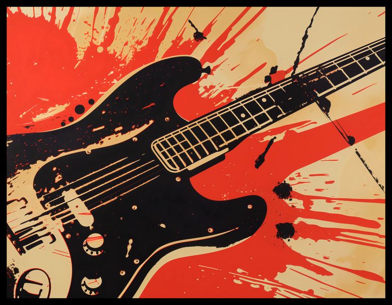 Plakat 65x50cm Gitara Elektryczna zdjęcie 2