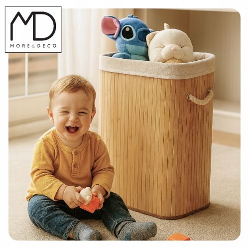 Kosz na pranie zabawki składany bambusowy bieliznę pojemnik duży organizer na Arena.pl