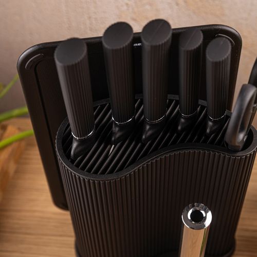 zestaw noży w stojaku z deską i chwytem na ręcznik klausberg kb-7977 na Arena.pl