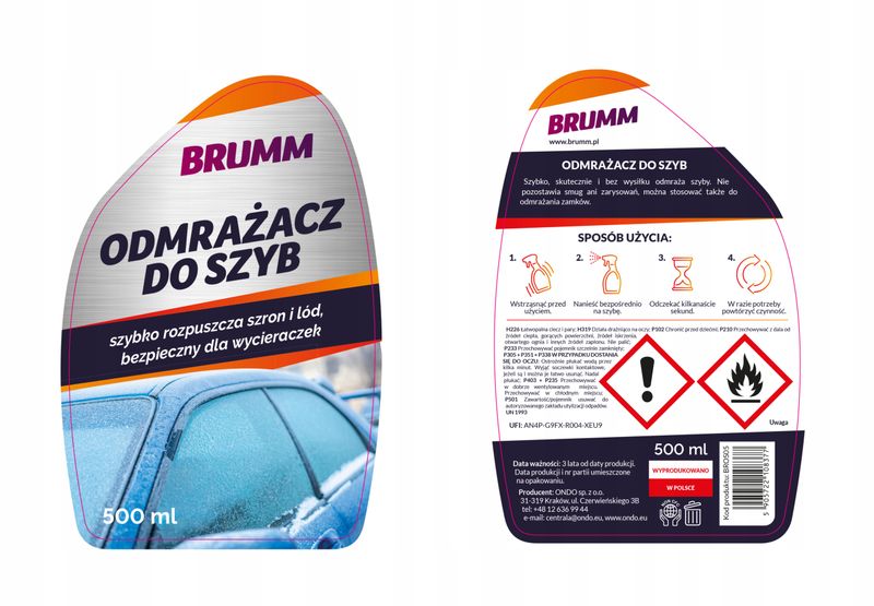 ODMRAŻACZ DO SZYB SAMOCHODOWYCH MOCNY BRUMM ATOMIZER 500 ml zdjęcie 3