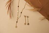 kolczyki z rozetą na łańcuszku (p21/ten/18au)